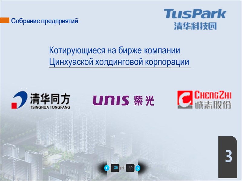 Собрание предприятий Котирующиеся на бирже компании  Цинхуаской холдинговой корпорации  23 of 47